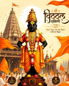 Golden Lord Vitthal Vitthala Vithu Mauli Pandurang Vithoba Rakhumai Ashadhi Wari Pilgrimage Kartiki Devshayani Prabodhini Vaikuntha Ekadashi Design