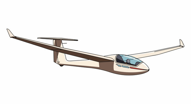 A beige and brown glider with a bubble cockpit and long wings