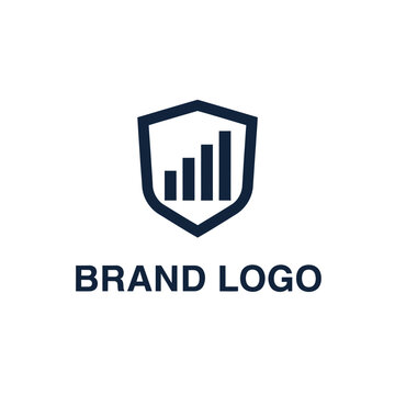 Shield logo with ascending bars indicating security and financial performance.