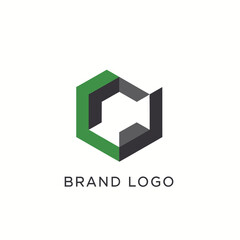 Fototapeta premium Abstract hexagon logo for technology or business on white background.