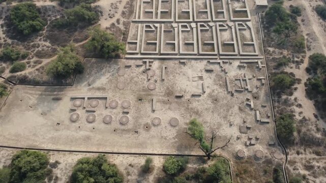 Harappa ruins reveal homes and grain platforms during excavation