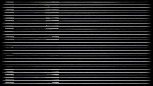 Digital horizontal scanlines with moving light blocks on black
