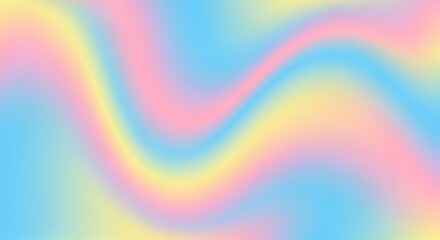 Obraz premium Vibrant Holographic Gradient Background with Smooth Wavy Colors.