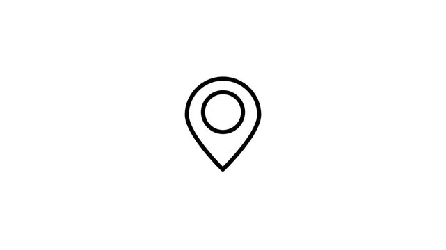 GPS Location Pin pointer animated icon on white background.