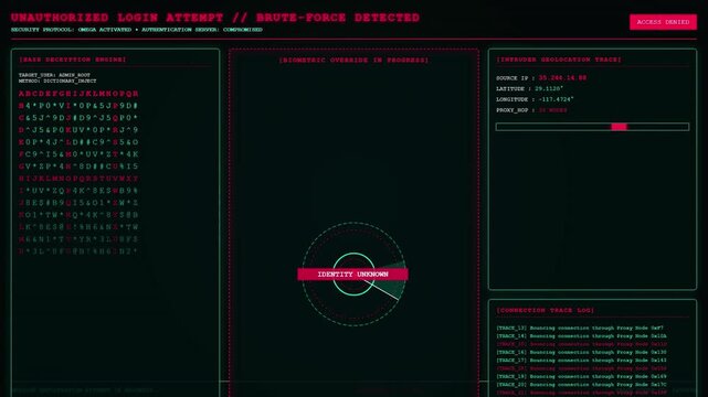 Unauthorized Login Hacker Terminal HUD.