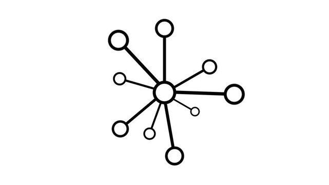 Network system, network connections with people icons and man icon animation.