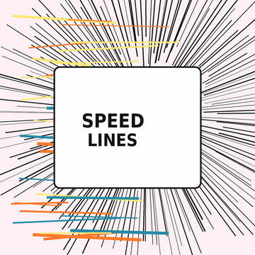 Pop Comic Art Speed Line Action Frame