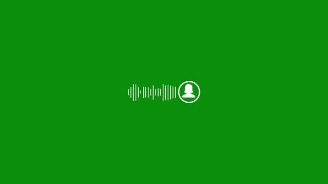 Sound wave with user icon man , record voice animation on black background, sound wave concept videos, Minimalist Man Icon Sound Wave Animation Voice Recognition Audio Assistant User Interface 