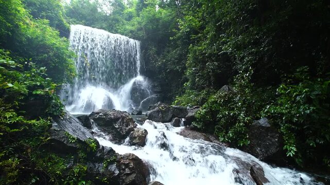 Pha Takian waterfall at Pang Sida National Park in Sa Kaeo Province,Thailand.