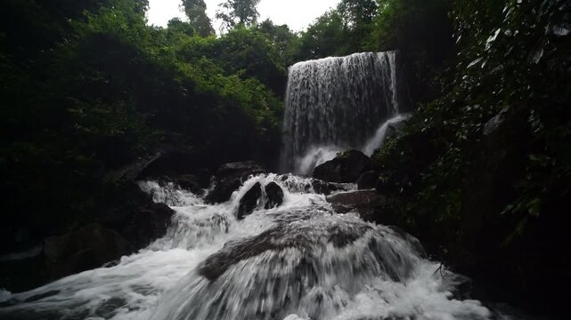 Pha Takian waterfall at Pang Sida National Park in Sa Kaeo Province,Thailand.