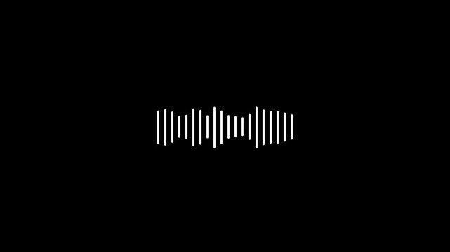 Abstract audio wave digital frequency. Sound wave animated audio waveform, digital sound wave and frequency level display, Dynamic white audio visualizer- Music sound wave animation. 4k animation