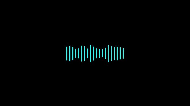 Abstract audio wave digital frequency. Sound wave animated audio waveform, digital sound wave and frequency level display, Dynamic white audio visualizer- Music sound wave animation. 4k animation