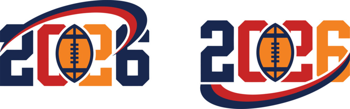 Football 2026 logo concepts modern american football championship branding with year designation