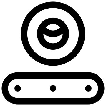 Machine vision system. Editable stroke vector icon.