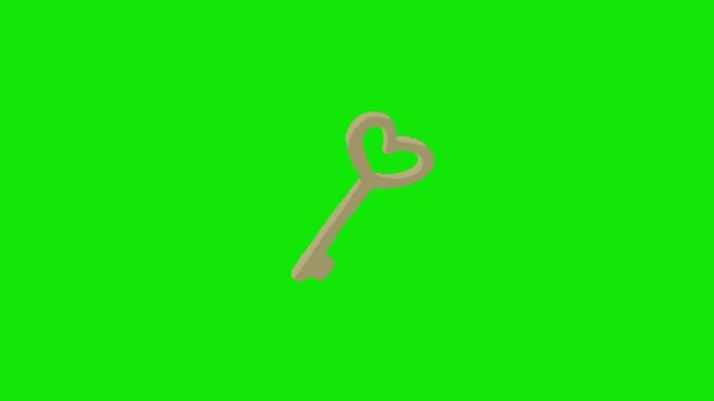 Golden Key Animation Green Background