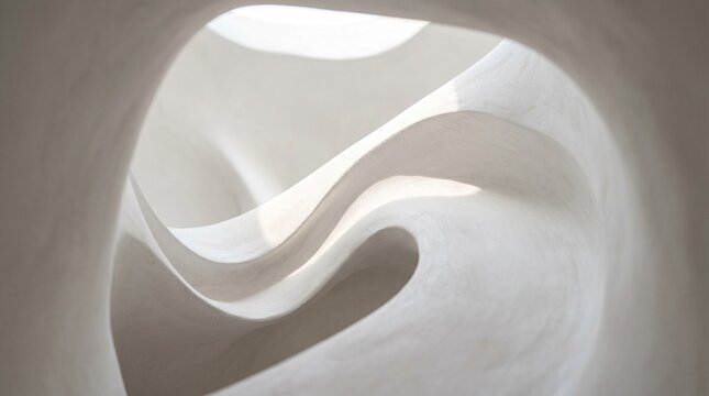 Organic modern architecture with flowing curved forms