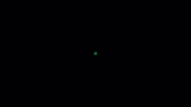 Digital Validation Green Circle Checkmark Animation Indicating Successful Transaction Completion and Task Approval 4k video