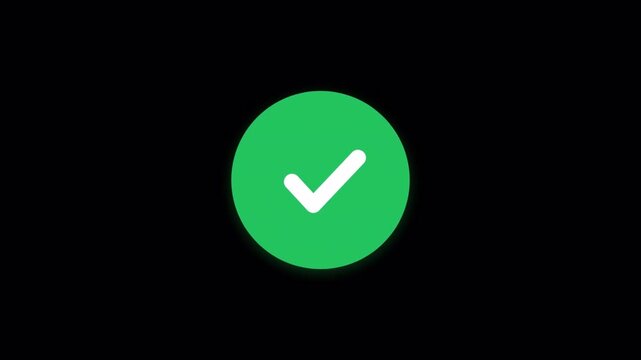 Green Circular Success Indicator Animation for User Interface Affirmation and Positive Feedback Loop 4k video