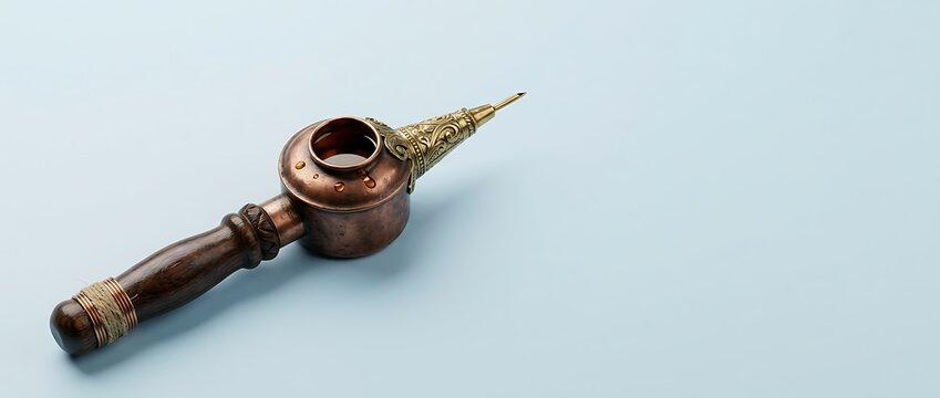 Traditional Canting Tool for Batik Making on Light Background