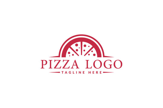 pizza logo design. logo icon vector illustration silhouette