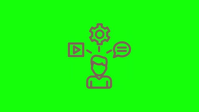 Simple web page icon on green background