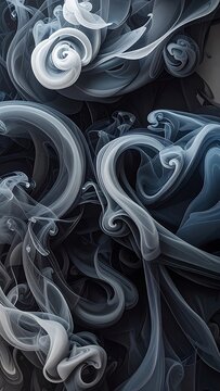 Smoke swirls in dark mysterious patterns.
