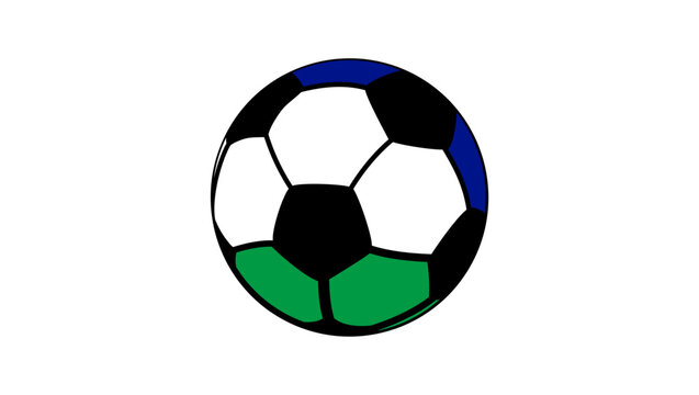 lesotho football flag, color vector illustration