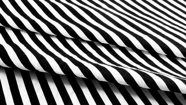 Black and white striped fabric background