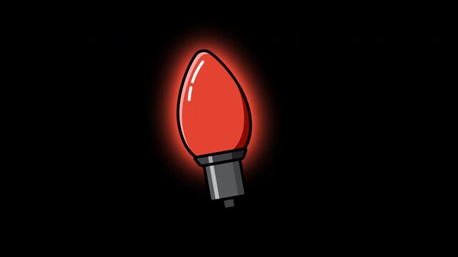 Modern bulb animation. Colorful light bulb. Colorful light for decoration. Cartoon light bulb. Holiday ornaments. 4K animation. Transparent background with alpha channel