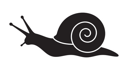 Black Snail Silhouette On White Background Minimalist Graphic Design © MdMosharef