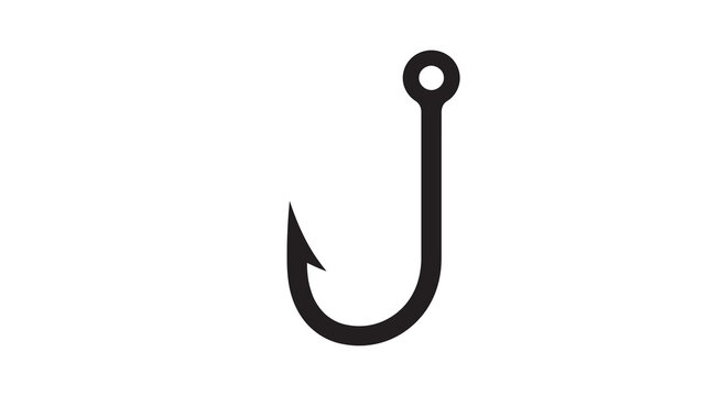 Fishing Hook Silhouette On A White Background