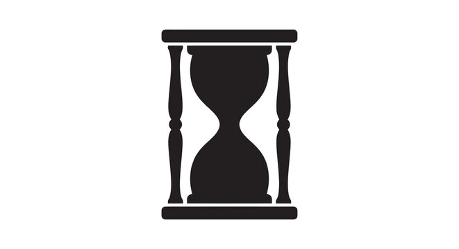 Hourglass Silhouette On White Background Minimalist Time Measurement Device