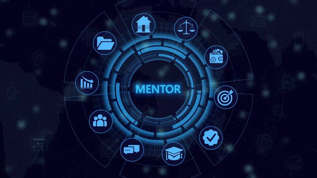 Mentoring concept. Mentoring with mentor advice, support and motivation. 3d illustration, 4k isolated on transparent background.