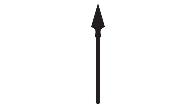 Spear Silhouette On White Background A Minimalist Weapon Shape