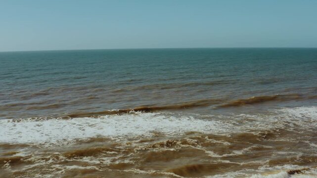 Drone shots of Colorful Playa Garzon Beach and Atlantic Ocean Seascape