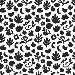 Abstract seamless pattern in retro scandinavian style minimalist organic. Vector Illustration © Muhammaddsy