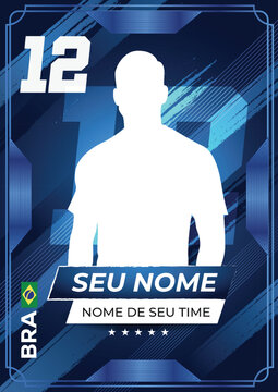 Brazil Football Player Card Template for World Cup 2026 Vector Design