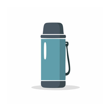 Blue water bottle flat design render