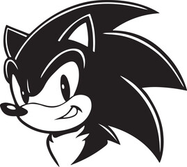 Sonic Hedgehog Head Outline Illustration © stockbyazan