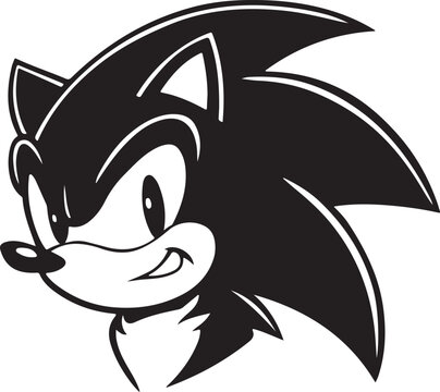 Sonic Hedgehog Head Outline Illustration