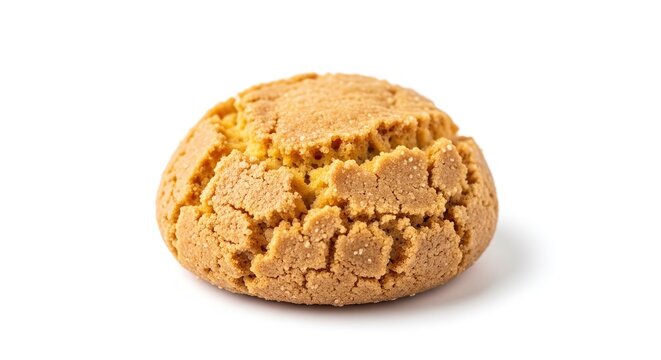 Delicious golden brown round cookie isolated on white background