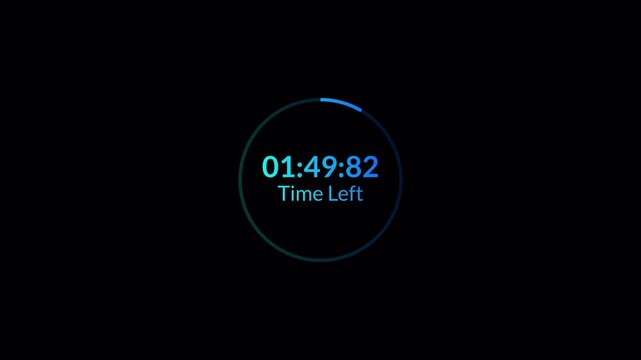 2 minutes countdown timer animation complete in 1 minute on transparent background, two minutes timer countdown animation, 2 minutes countdown video in 4k