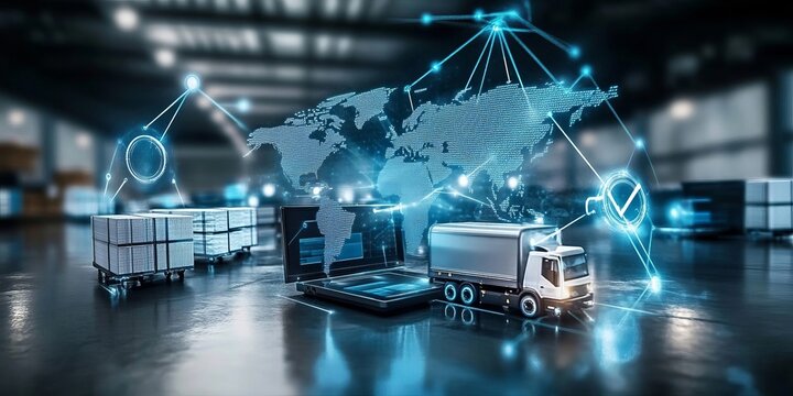 Innovative Logistics and Freight Distribution Concept with Modern Warehouse and Network Integration