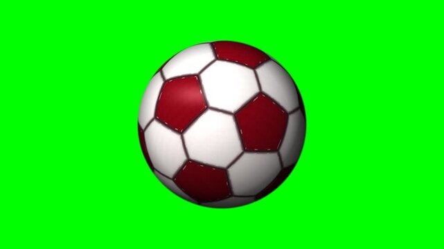 Spinning Stitched Soccer Ball 4K Animation on Black White and Green Chroma Key Backgrounds