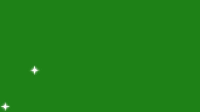 glowing fairy stars sparkle effect. shiny twinkle lights animation. green screen background. transparent overlay. blinking glitter particles. 4k seamless motion.