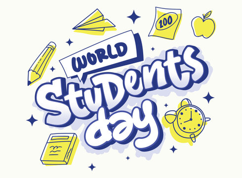 World students day graphic vector illustration