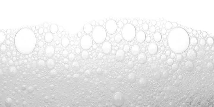 White soap foam bubbles texture with liquid lather close up