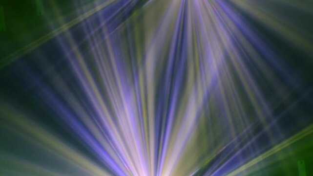 Lasershow with Multiple Laser Beams in Fog, The concepts of performance arts, Colored light beams from reflector through the foggy night sky