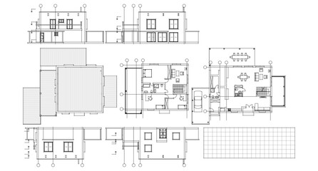Fototapeta premium residential house architectural sketch 3d illustration