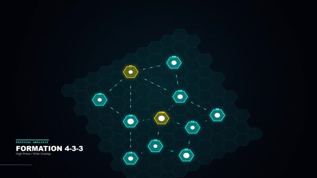 Isometric Hexagon Tactical Football Formation Board Loop